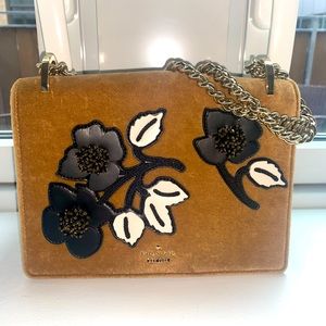 Kate Spade Seude Floral Embellished Flap Shoulder Bag